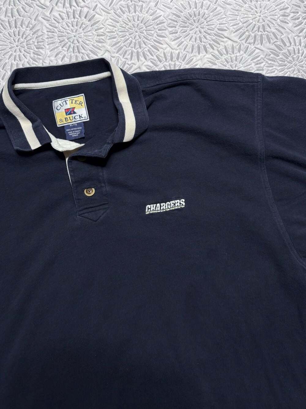 Cutter & Buck Vintage San Diego Chargers NFL Navy Blue Polo Shirt XL